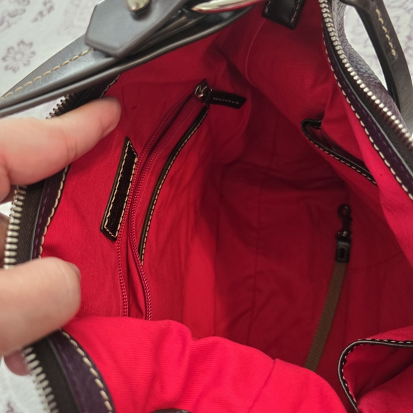 Dooney & Bourke Purple Plum Leather Shoulder Bag - Picture 10 of 12